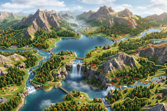 design tourism hiking trail and wayfinding navigation maps for park and resorts