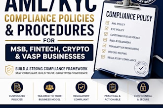 draft aml kyc compliance policies for msb fintech and crypto businesses