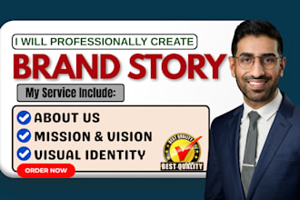 write story, identity guidelines, mission and vision statement for amazon brand