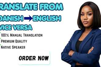 manually proofread and refine english to danish translations