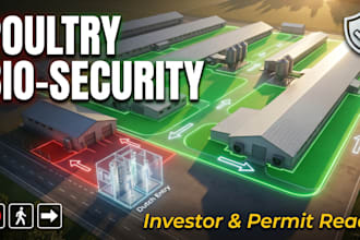 create a biosecurity zone visualization for poultry farms