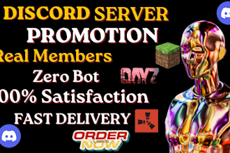 do discord server promotion, gaming server promotion, minecraft, roblox to 100k