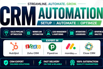 setup hubspot crm monday crm close io crm pipedrive crm jobber zoho crm setup