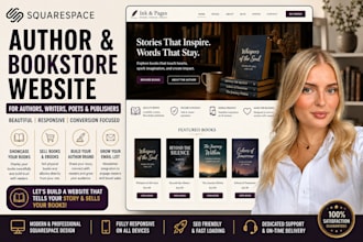 build squarespace bookstore website author website ebook website poet website
