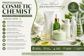 be your cosmetic chemist and do cosmetic formulations
