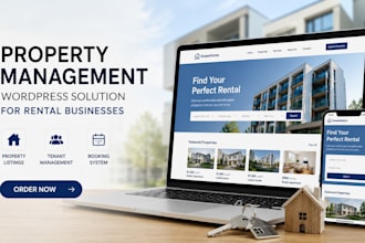 design a property management wordpress website for rental businesses