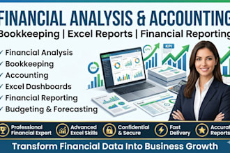 do financial analysis, accounting, bookkeeping, excel and financial reporting