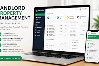 create a landlord property management website with tenant portal
