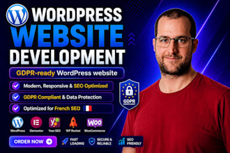 create a gpdr ready wordpress website optimized for french SEO wordpress website