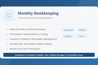 do monthly bookkeeping and bank reconciliations