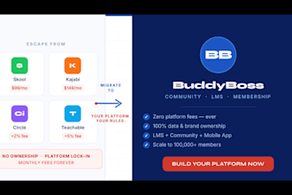 build a buddyboss community platform, learndash, lms, and membership site