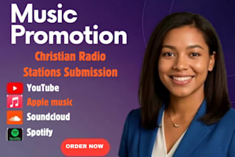 promote urban gospel music to 10k christian radio stations worldwide for airplay