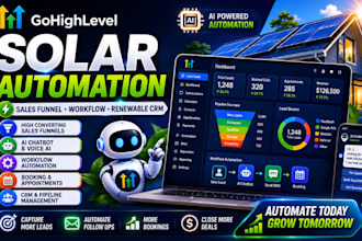 build gohighlevel solar salefunnel workflow automation gohighlevel renewable crm