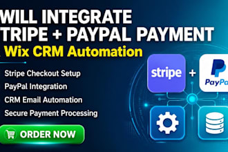 integrate stripe paypal payment wix CRM automation and API integration setup