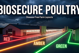 design a biosecure poultry facility and chicken layout