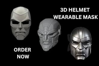 create 3d mask 3d helmet 3d halloween cosplay armor 3d anime mask for printing