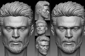 realistic 3d face likeness sculpt 3d head model zbrush portrait 3d printing stl