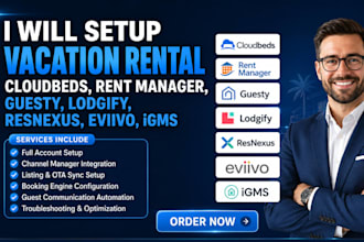 setup vacation rental cloudbeds rent manager guesty lodgify resnexus eviivo igms