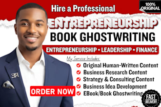 ghostwrite an entrepreneurship book, business ebook and nonfiction book, writer