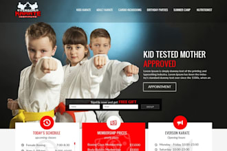 squarespace martial arts schools website swim schools website karate website