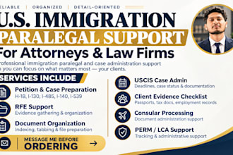 provide virtual immigration paralegal uscis services for US attorneys law firms