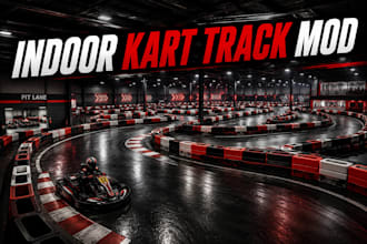 build an indoor karting track mod for assetto corsa with full detail