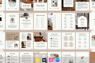 design airbnb vacation guest rental property welcome guide brochure, booklet