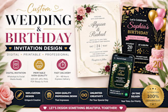 design luxury wedding invitation card, digital invitations, birthday invitation