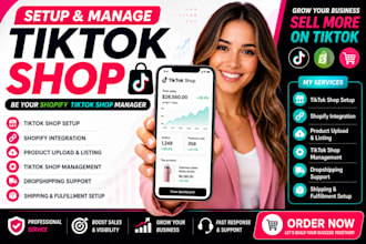 setup tiktok shop and be your shopify tiktok shop manager