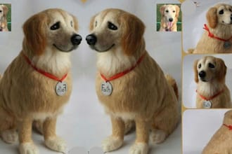 create lifelike custom pet sculpture 3d dog model replica wool animal figure