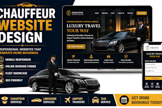 design responsive taxi chauffeur limousine booking website