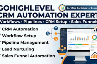 setup gohighlevel CRM,workflows,automation and sales funnels
