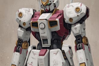draw mecha robot,armor,gundam in anime or realism style