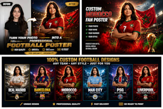 turn your photo into a professional football fan poster