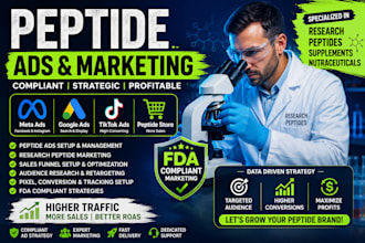 fix peptide ads issues and run high converting peptide marketing campaigns