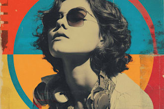 create a vintage retro album cover art or single artwork