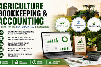 handle agriculture bookkeeping in traction ag, centerpoint ag and conservis