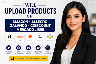 upload products on amazon allegro zalando cdiscount and mercado libre