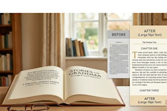 format your book in large print edition for seniors and KDP publishing