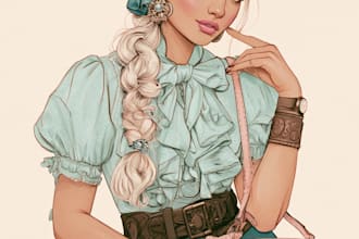 create a simple fashion illustration