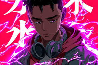 create anime style album cover