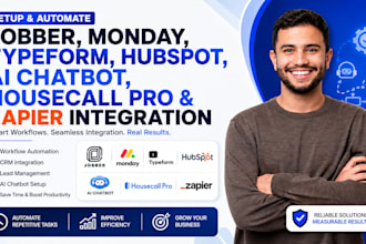 setup jobber monday typeform hubspot ai chatbot housecall pro zapier integration