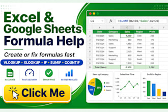 create or fix an excel or google sheets formula