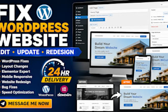 do wordpress website layout changes urgently fix edit update modify wordpress