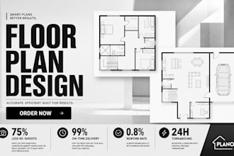 design and redraw 2d floor plan and 3d floor plan using floorplanner