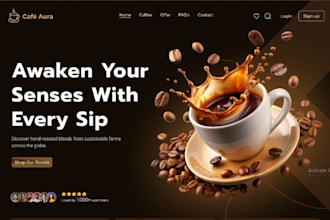 create coffee shop cafe, restaurant wordpress woocommerce online shop website