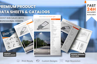 design products data sheet, technical drawing, sell sheet and catalog