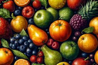 draw food, drink, fruit, vegetables illustration