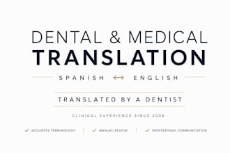 translate dental and medical content from spanish to english