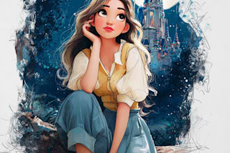 create a beautiful disney style portrait